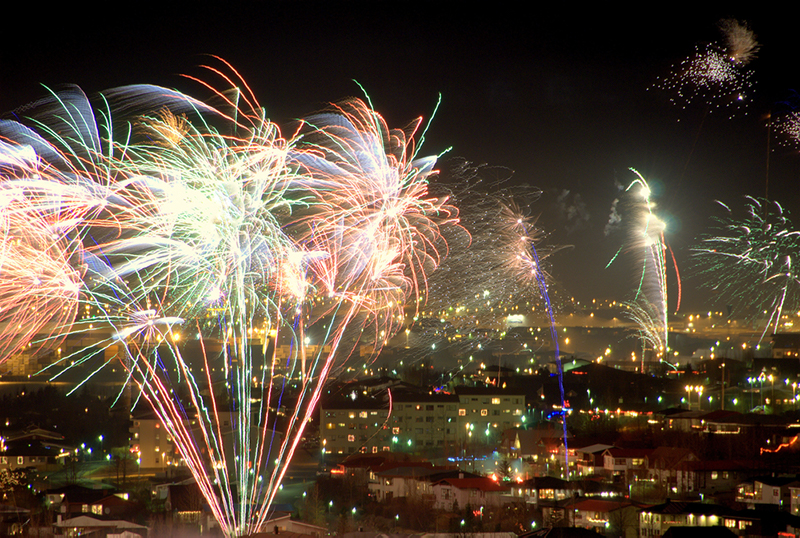 Fireworks over Reykjavik