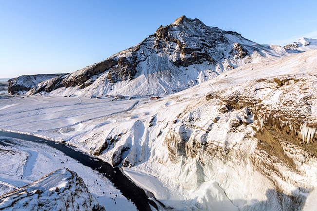 Icelandic Mountains covered in snow