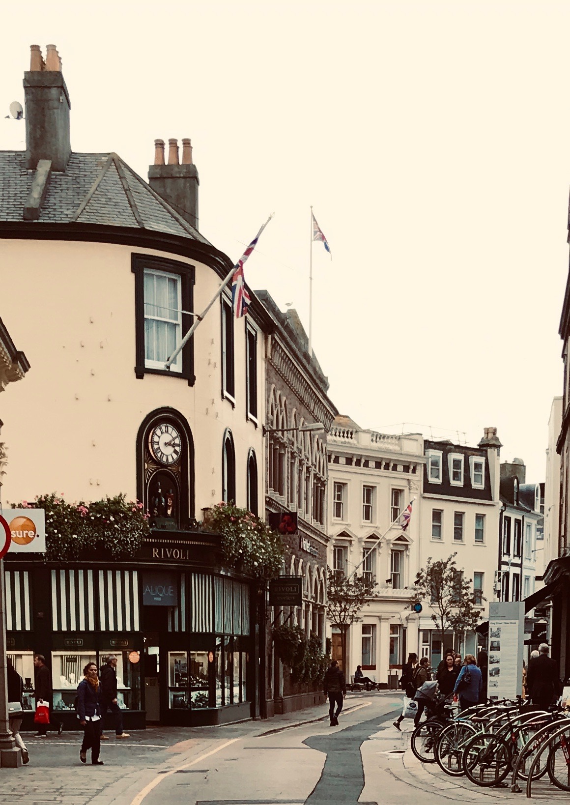 Quaint streets of St Helier's town centre