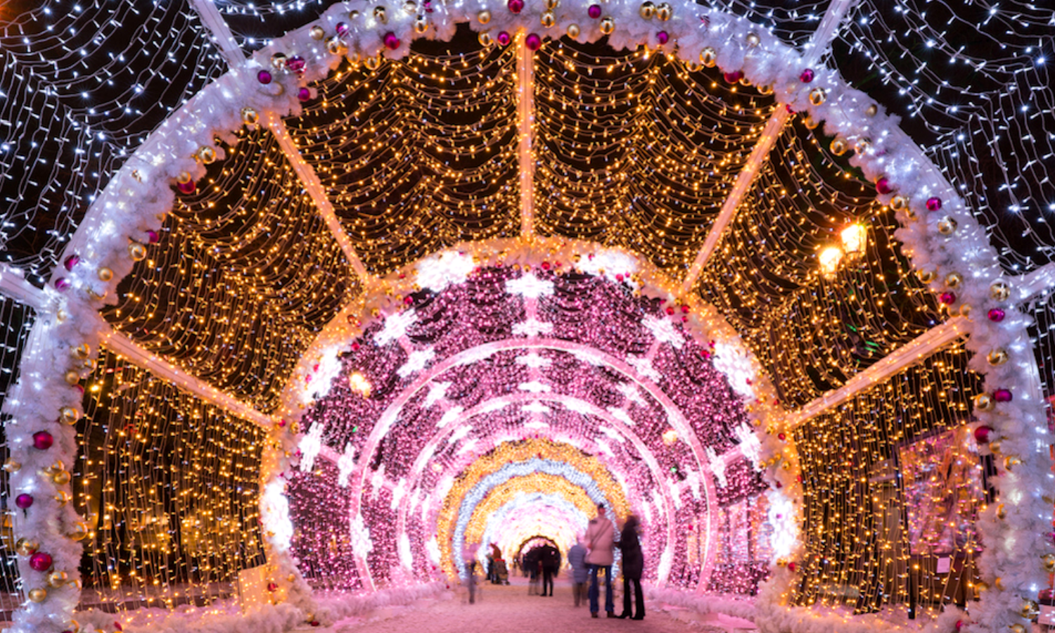 An arch of fairylights. 