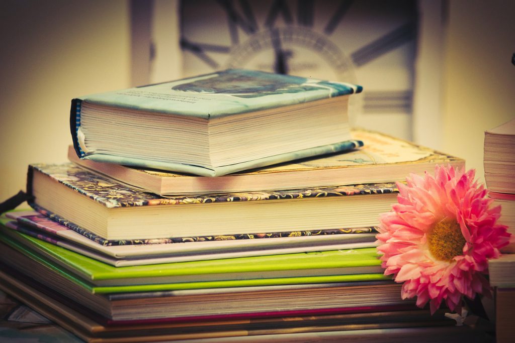 Books stacked